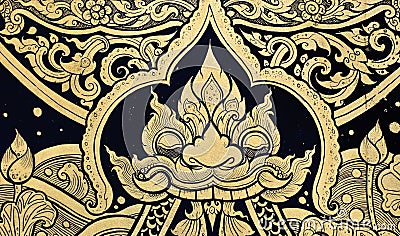 Tradition Thai style painting art
