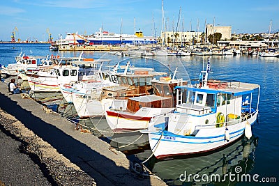 The traditional Greek fishing boats