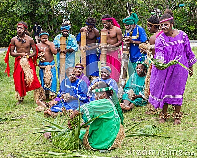 Traditional indigenous choir in New Caledonia