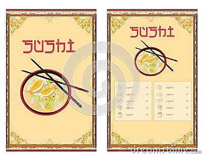 Traditional Japanese food menu