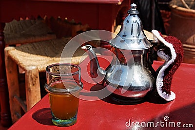 Traditional Moroccan mint tea.