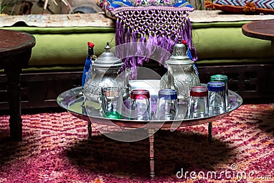 Traditional Moroccan tea service