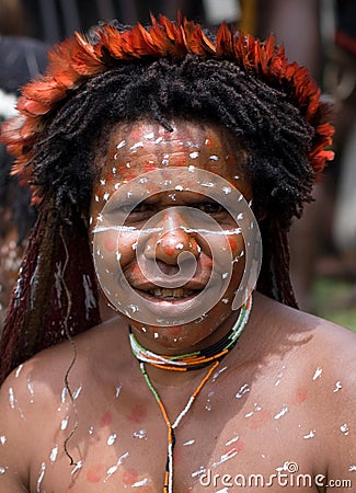 A traditional papua woman in a village near Wamena