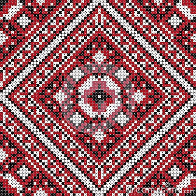 Traditional Slavic black and red stitch.