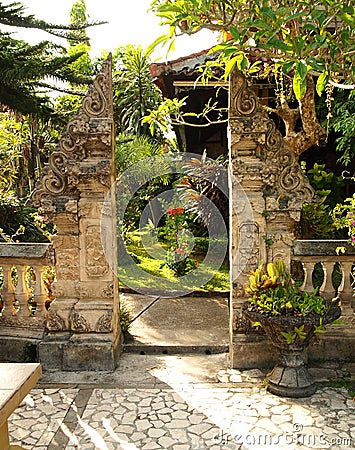 Balinese Garden Landscaping Royalty Free Stock Photography - Image ...