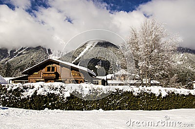 Traditional wooden alpine chalet
