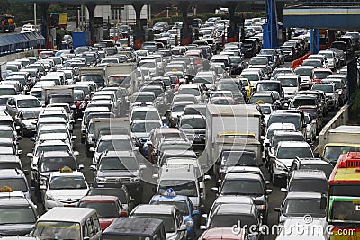 Traffic jam in Jakarta Indonesia