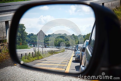 Traffic jam in the mirror