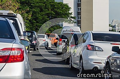 Traffic jam in rush hour