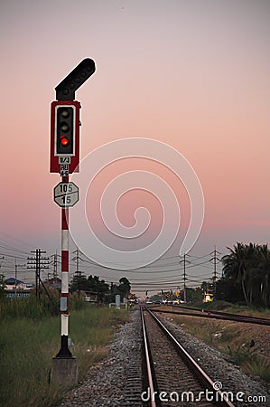 Traffic light on railway