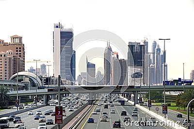 Traffic at the Sheikh Zayed Road
