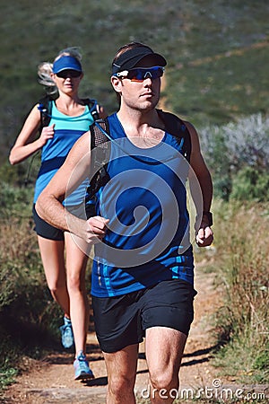 Trail running couple