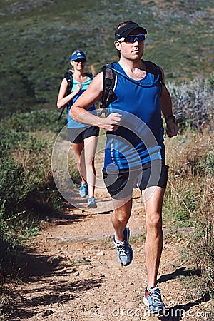 Trail running couple