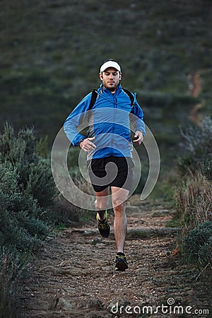 Trail running man