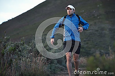 Trail running man