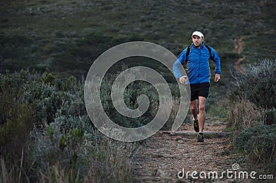 Trail running man