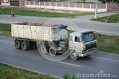 Trailer truck, rock container.