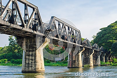 The train Bridge of the River Kwai in thailand.