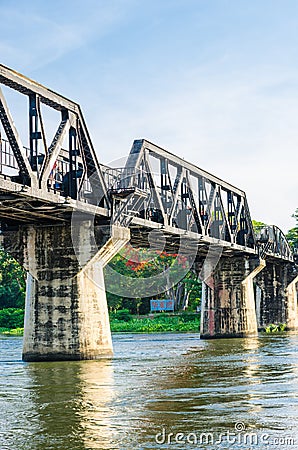 The train Bridge of the River Kwai in thailand.