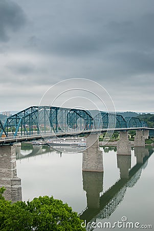 Train Bridge Spans Across the Tennessee River