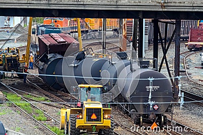 Train Cars Carrying Oil Derailed
