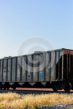 Train cars on the tracks