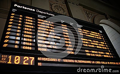Train departures board