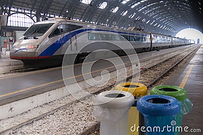 Train in Milan station