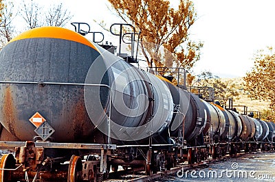 Train with oil cargo