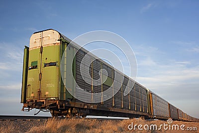 Train of rail cars for livestock transportation