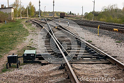 Train rails, railway switch