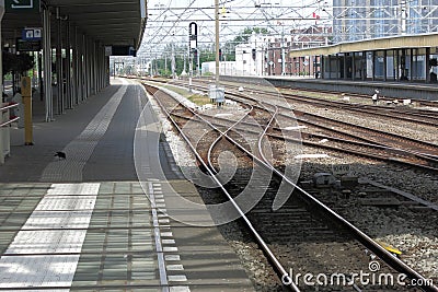 Train station with switch tracks