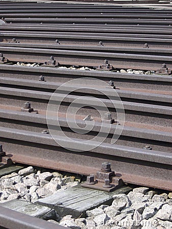 Train tracks in rail yard