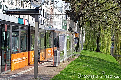 Tramway in the centre of the city Rotterdam, Netherlands