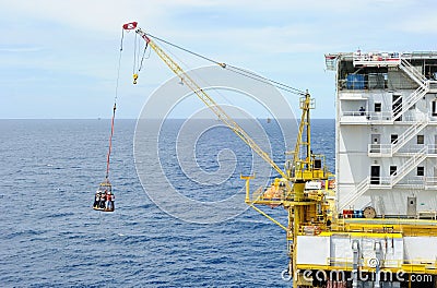 Transporting workers at offshore