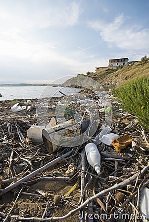 Trash in Italian Sea