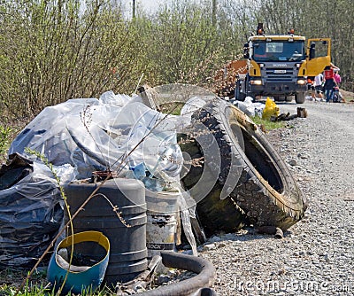 Trash by the road