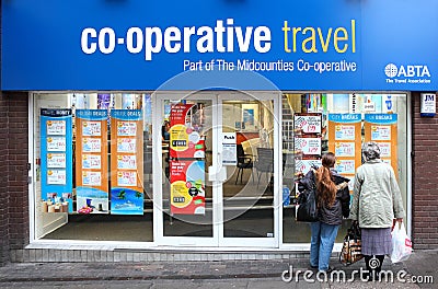 Travel agents shop front