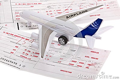 Travel concept - airplane ticket