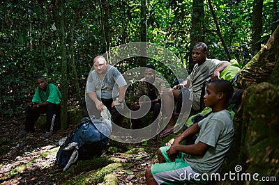 Traveller in Congo jungle