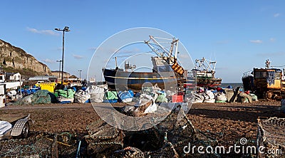 Trawler fishing boat industry Hastings England