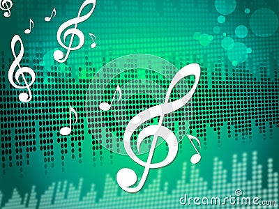 Treble Clef Background Means Sound Frequency Or Music Wave