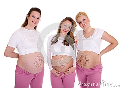 Tres mujeres embarazadas. Tres mujeres embarazadas.