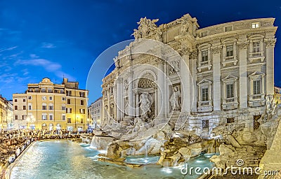 Trevi Fountain, the Baroque fountain in Rome, Italy.