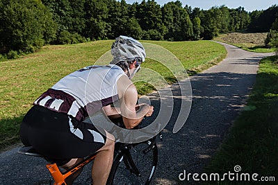 Triathlete in cycling