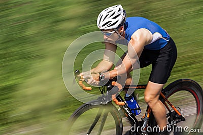 Triathlete in cycling