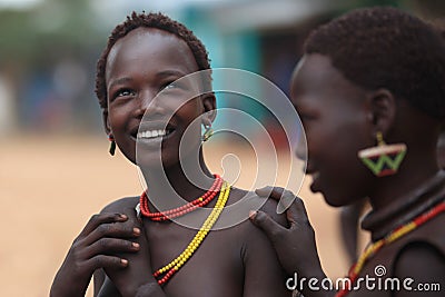 Tribal woman in the Omo valley in Ethiopia, Africa