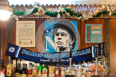 tribute to Maradona in Naples, Italy Editorial Stock Image