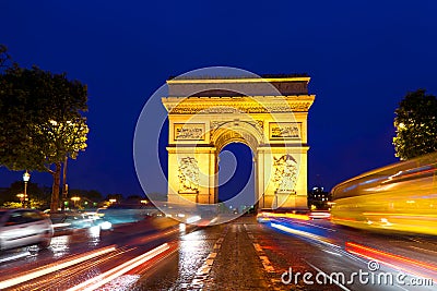 Triumphal Arch In Paris, France Royalty Free S