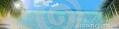 Tropical beach background banner